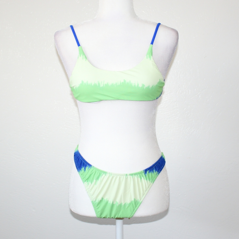 Green Tie Dye High Cut Bikini